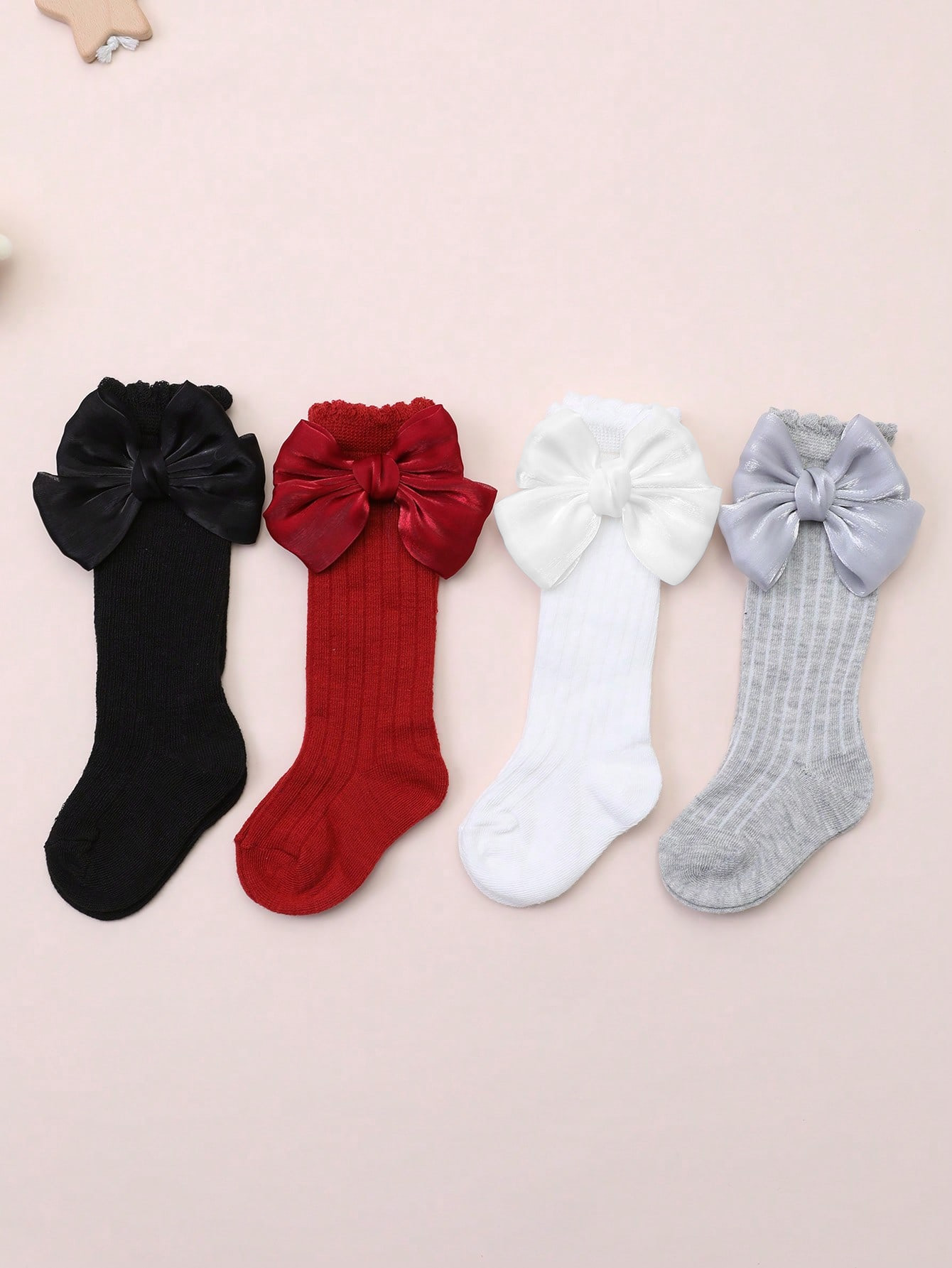 4 Pairs Baby Girls Socks with  - Baby Sock Oximeter ulasan dan harga