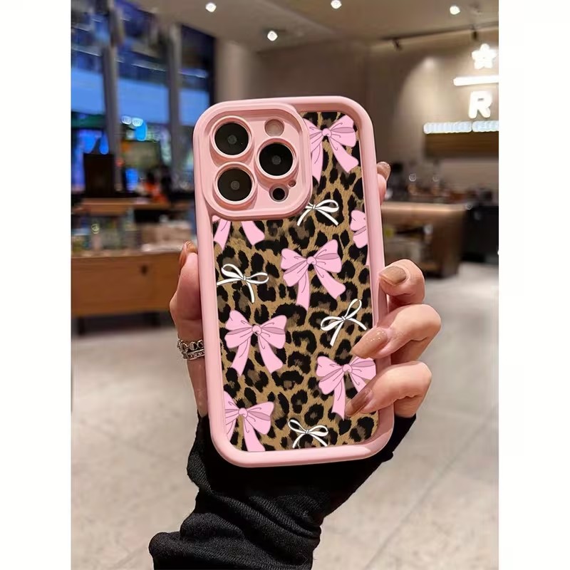 Leopard Print Bow Phone Case F - Apple Iphone 15 ulasan dan harga