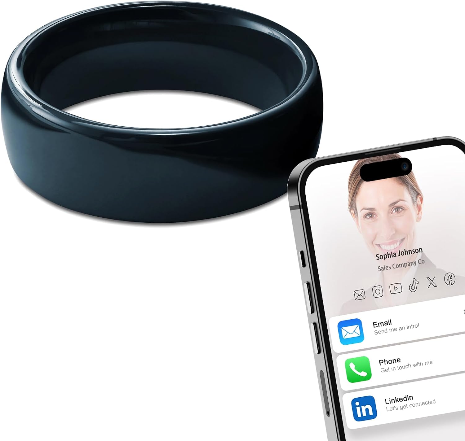 Ntag215 NFC Full Ceramic Smart - Smart Ring Nfc Pay ulasan dan harga